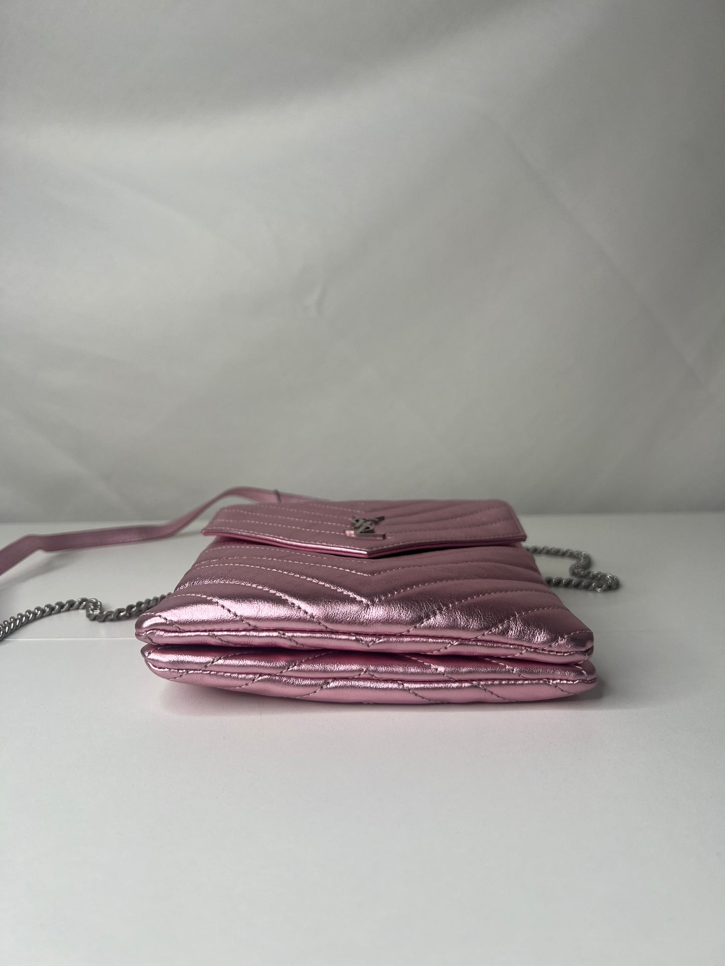 YSL Metallic Pink Crossbody