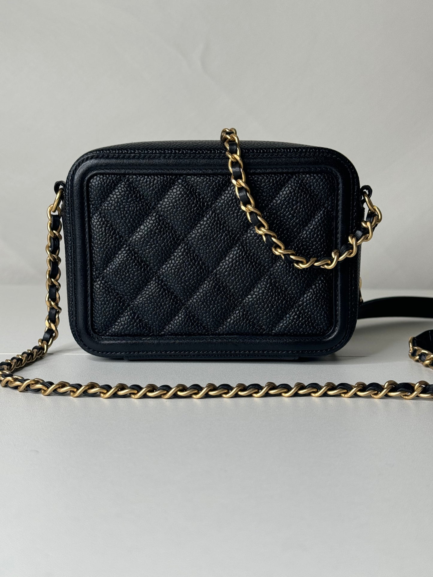 Chanel Caviar Vanity Clutch with Chain