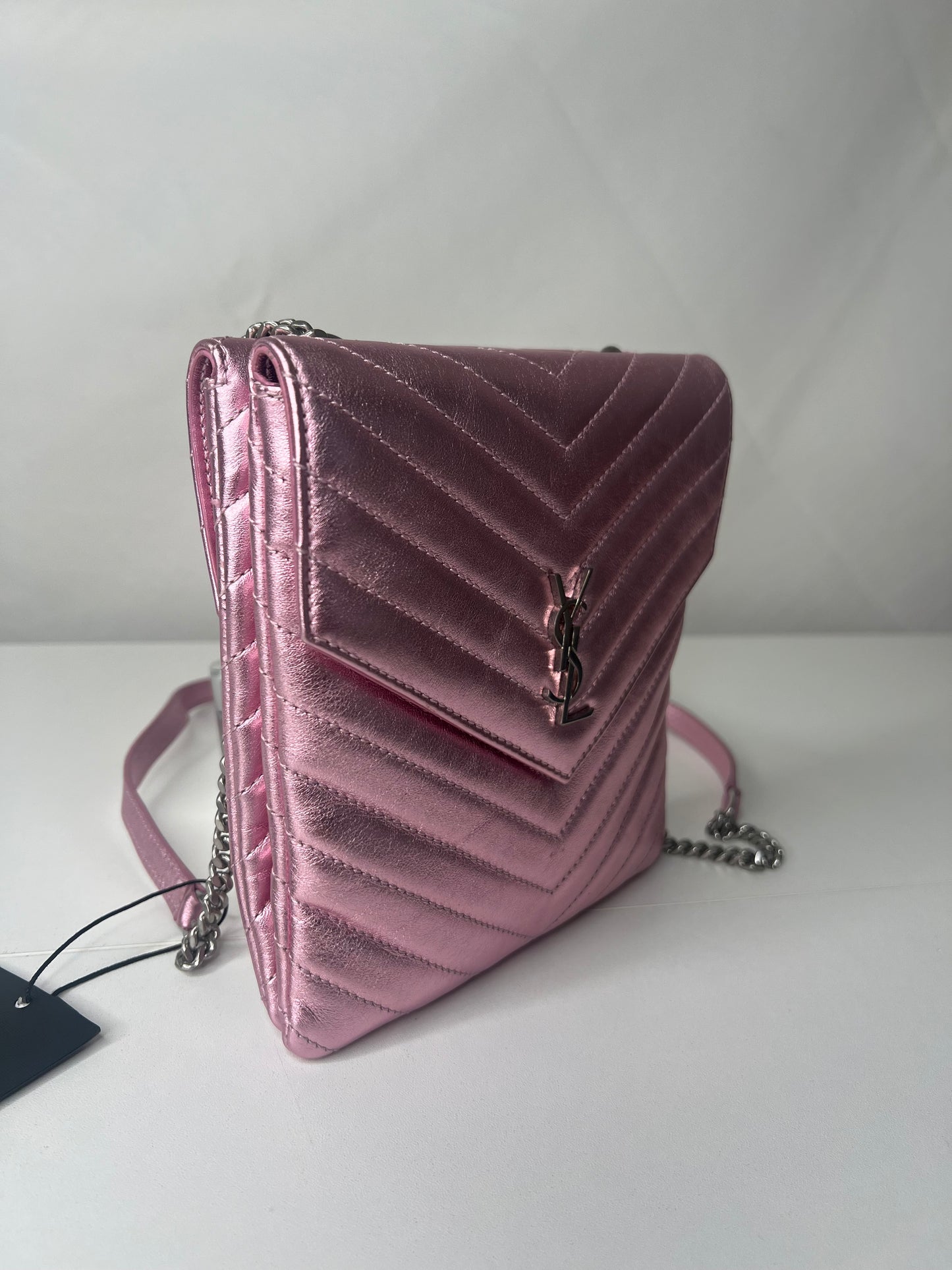 YSL Metallic Pink Crossbody