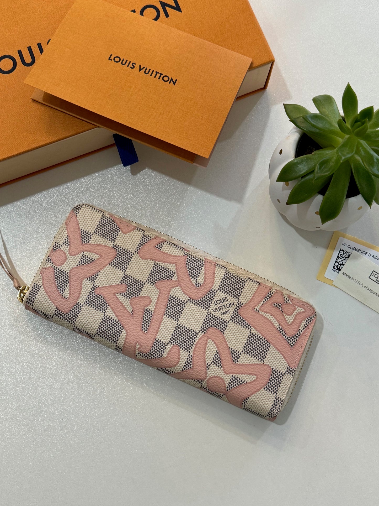 LV Azur Tahitienne Clemence Wallet Waffle Spot