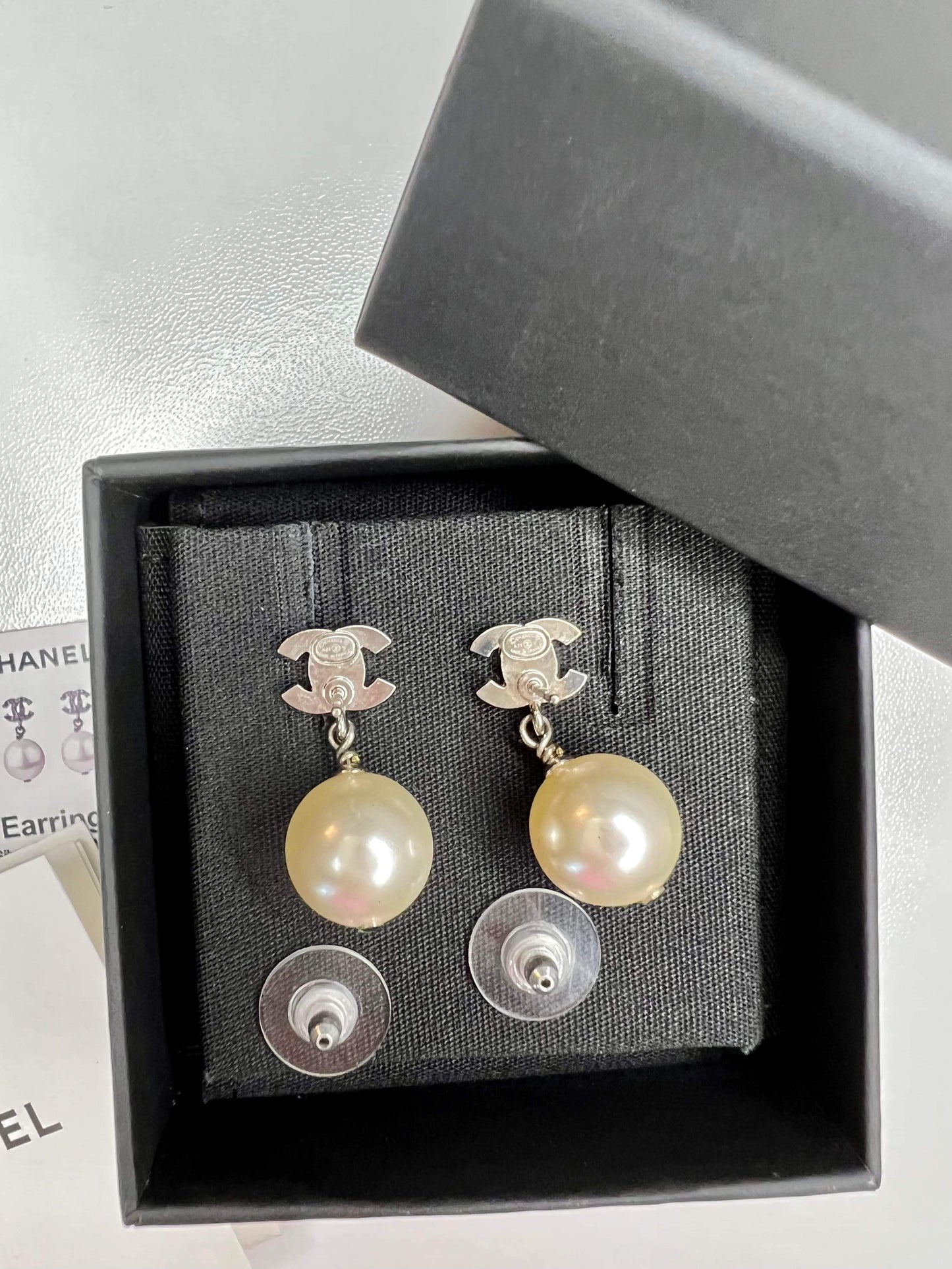 SOLD!! Chanel Drop Pearl Earrings