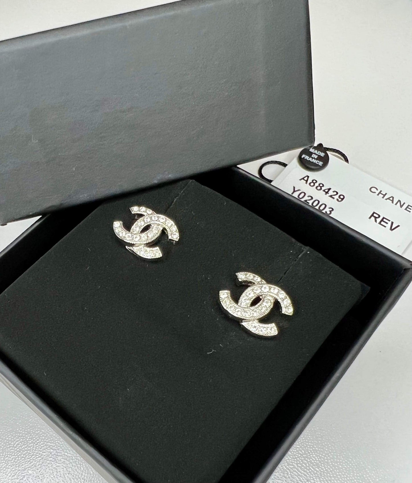 Chanel CC Crystal Studs