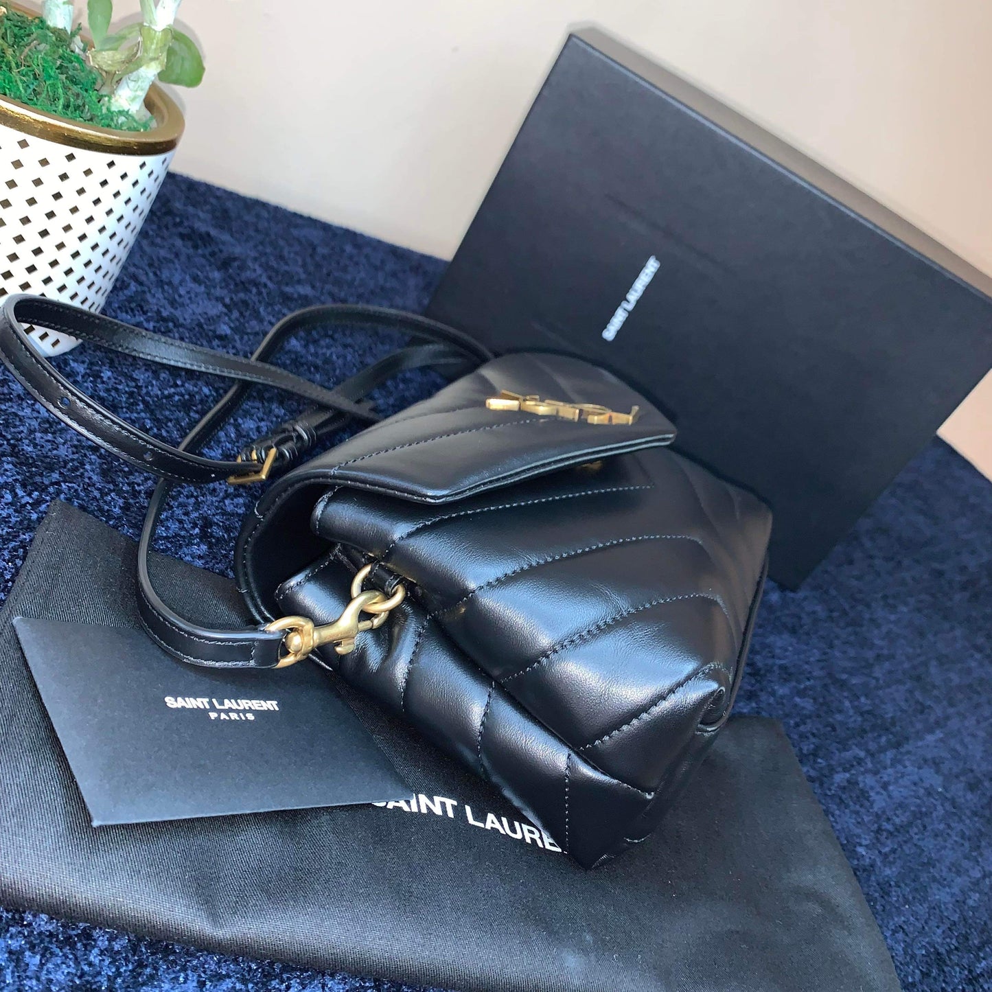 YSL Toy Lou Lou. Black with Gold Hardware