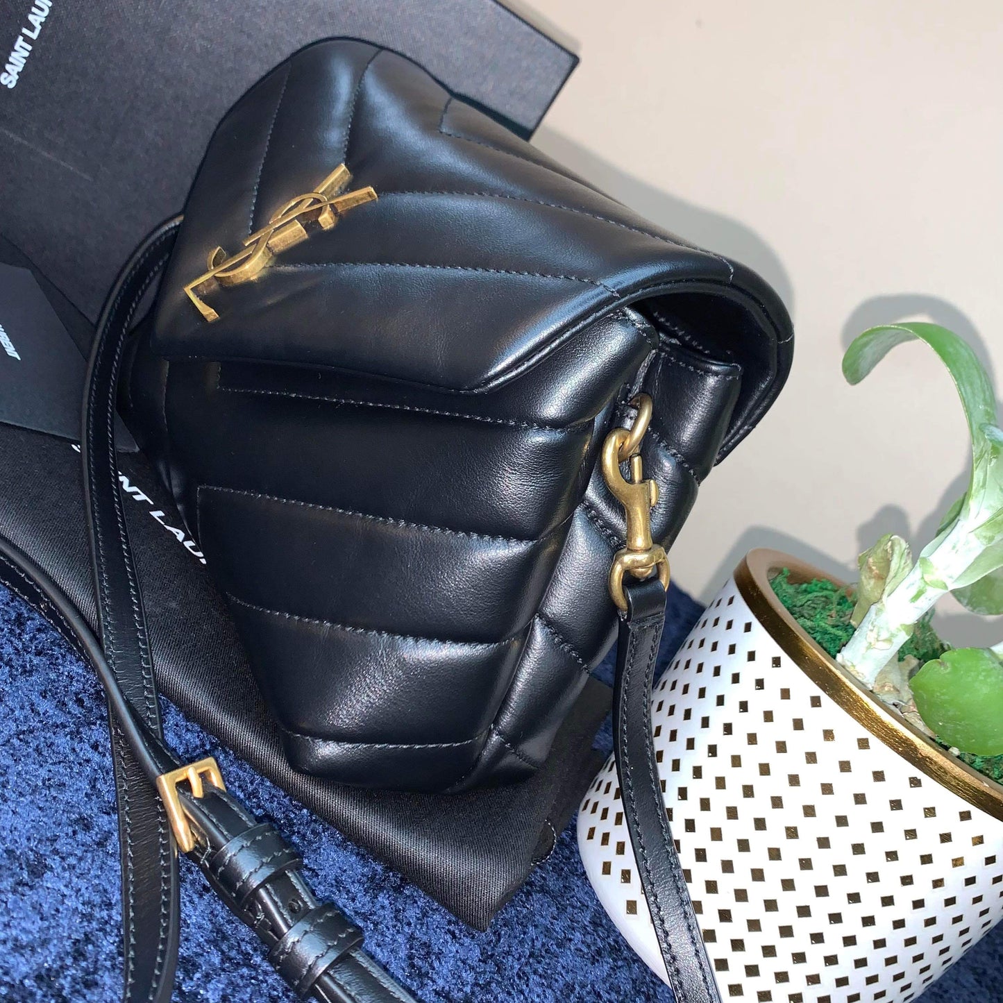 YSL Toy Lou Lou. Black with Gold Hardware