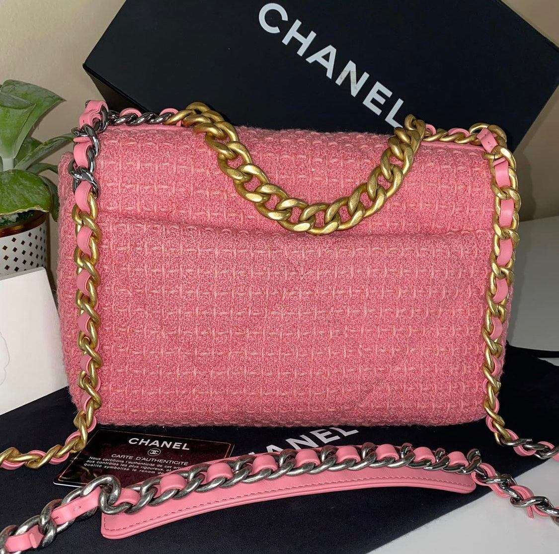 SOLD!! Chanel 19 Tweed Medium