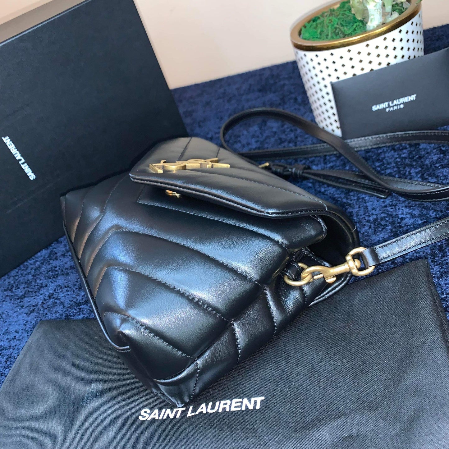 YSL Toy Lou Lou. Black with Gold Hardware