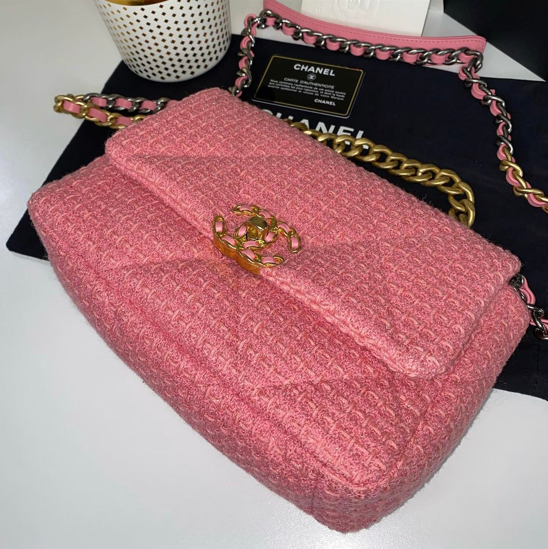 SOLD!! Chanel 19 Tweed Medium