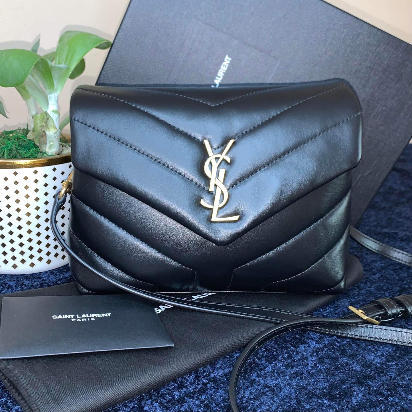 YSL Toy Lou Lou. Black with Gold Hardware