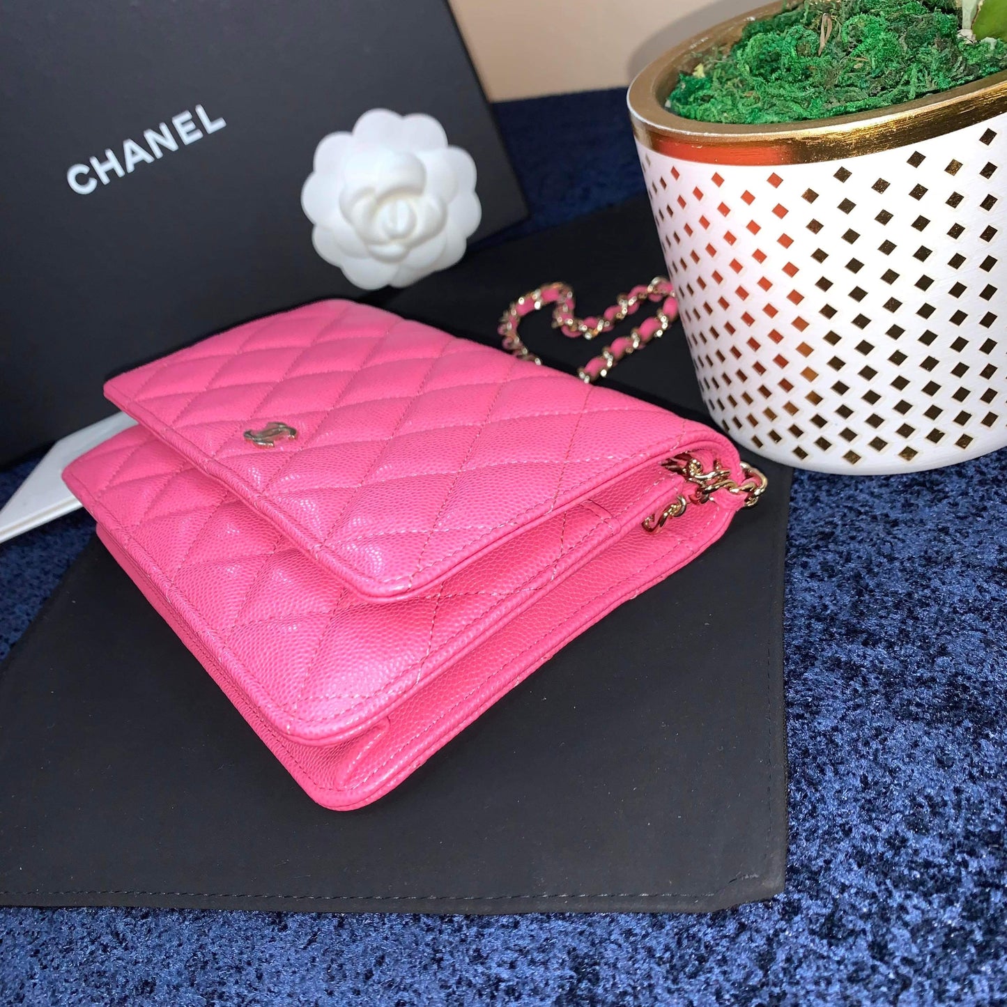 Chanel Caviar WOC. Pink with Gold Hardware