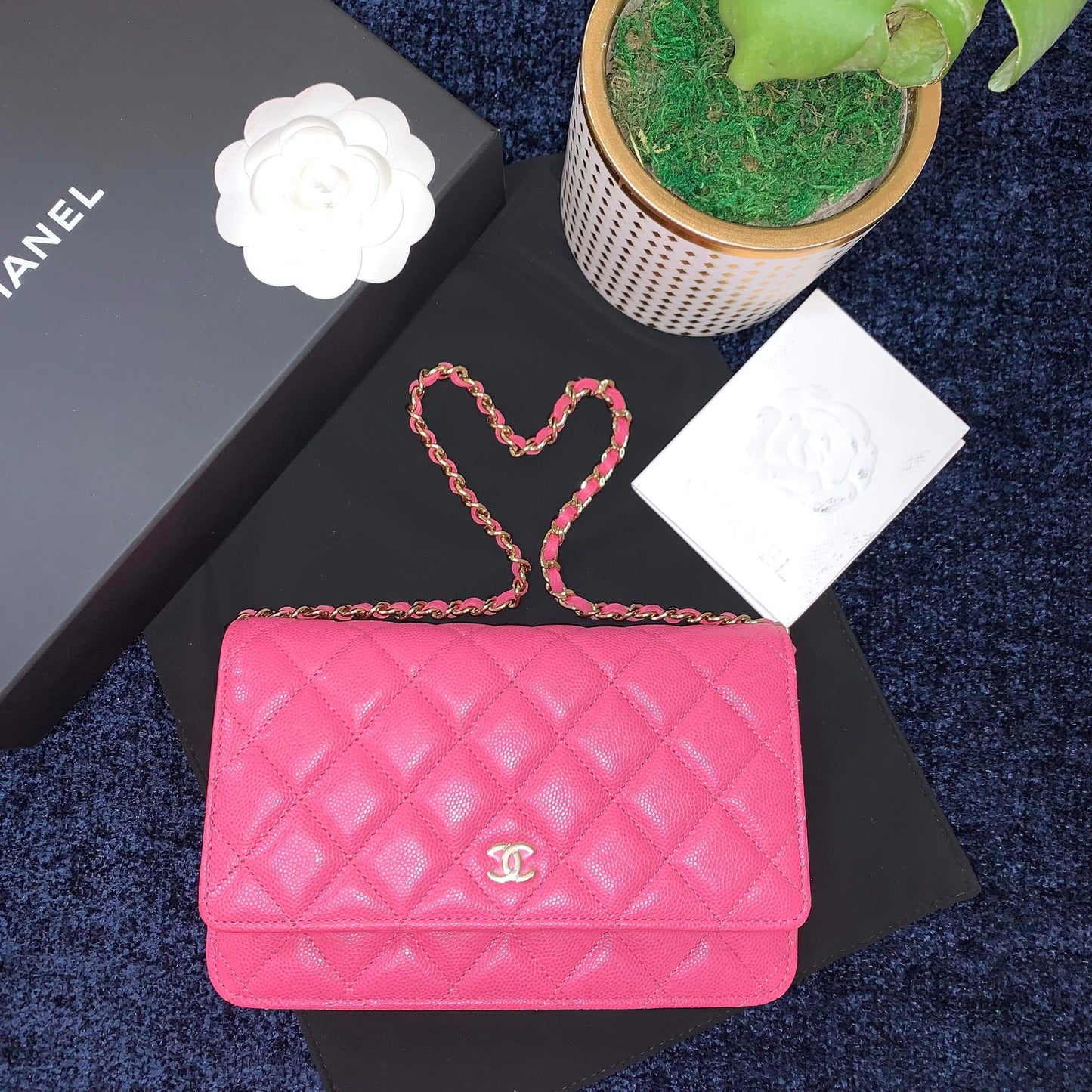 Chanel Caviar WOC. Pink with Gold Hardware