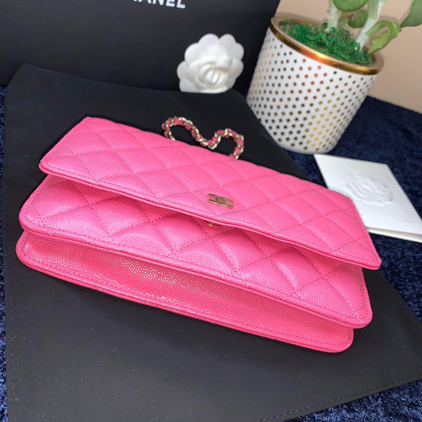 Chanel Caviar WOC. Pink with Gold Hardware